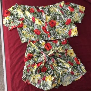 Crop top and short set.